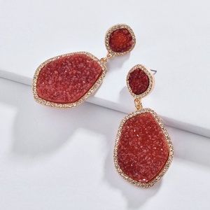 Anthropologie Moonlight Drop Druzy Quartz Earrings